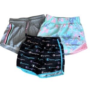 Champion Girls' Shorts 3-Pack - Black, Gray & Pastel Floral